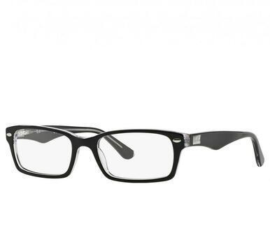 Ray-Ban RB5206-2034 Black Rectangular Unisex Acetate Eyeglasses