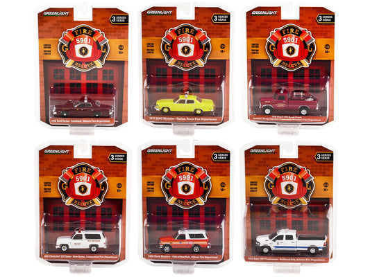 "Fire & Rescue" Set of 6 pieces Series 3 1/64 Diecast Model Cars by Greenlight