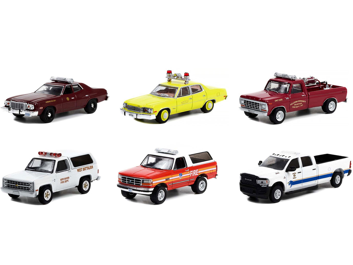 "Fire & Rescue" Set of 6 pieces Series 3 1/64 Diecast Model Cars by Greenlight