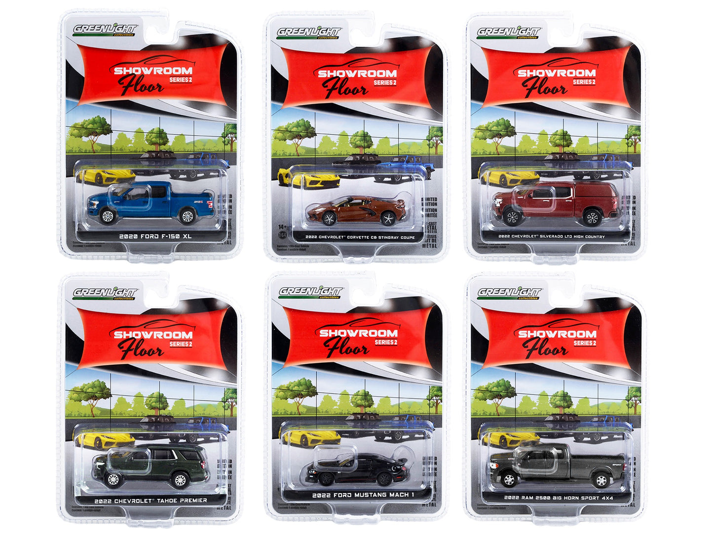 "Showroom Floor" Set of 6 Cars Series 2 1/64 Diecast Model Cars by Greenlight