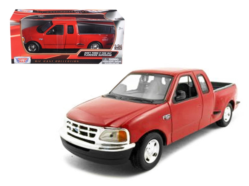 2001 Ford F-150 XLT Flareside Supercab Pickup Truck Red 1/24 Diecast Model Car by Motormax