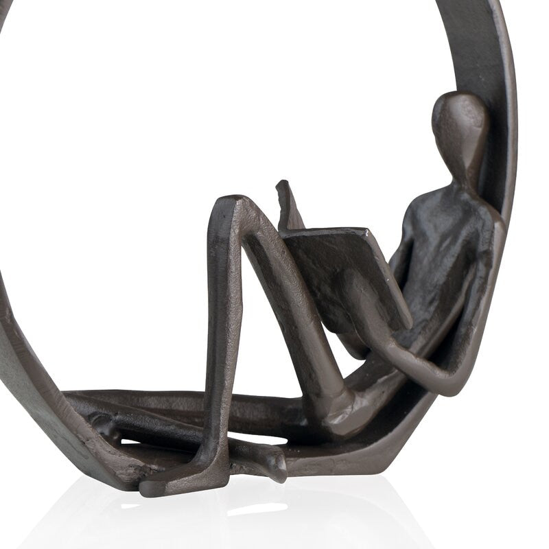 Serene Reader Sculpture Home Decor