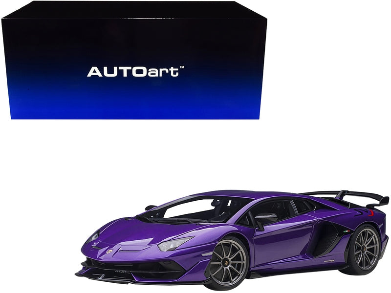 Lamborghini Aventador SVJ Viola Pasifae Pearl Purple with Carbon Accents 1/18 Model Car by Autoart