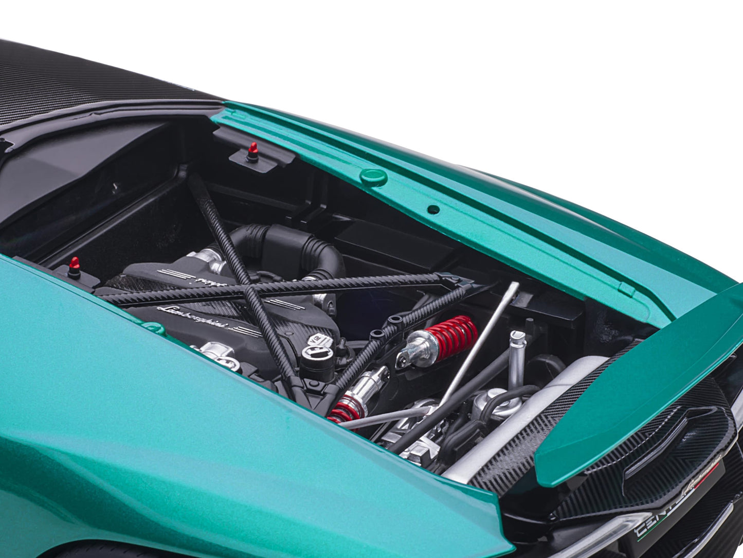 Lamborghini Centenario Verde Artemis / Green Metallic with Carbon Top 1/18 Model Car by Autoart