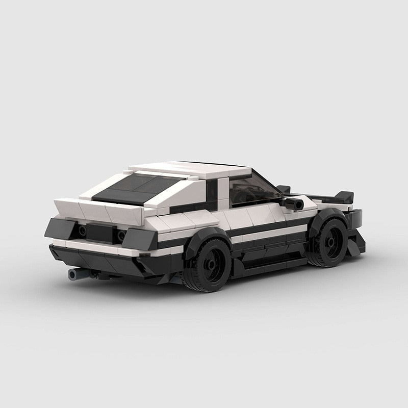 AE86 Black White Building Blocks Toy Car