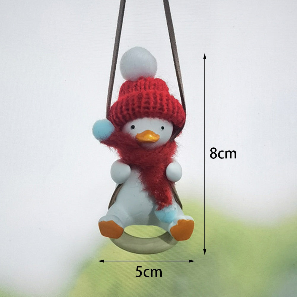 Cool Knit Cap Duck Car Pendant
