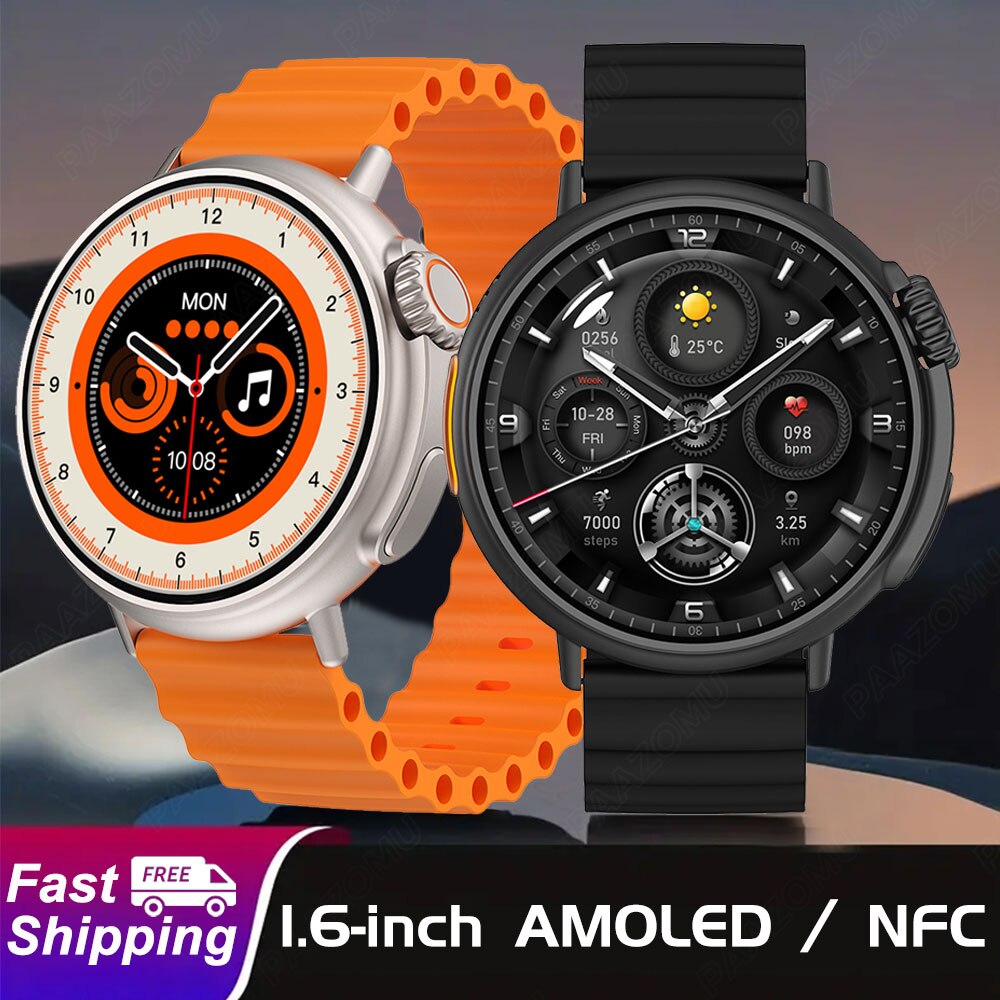 AMOLED 1.6 Inch Smart Watch for Men, Women and Kids