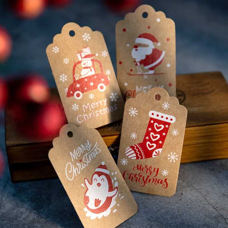 Santa Claus Snowman Penguin Christmas Gift Tags