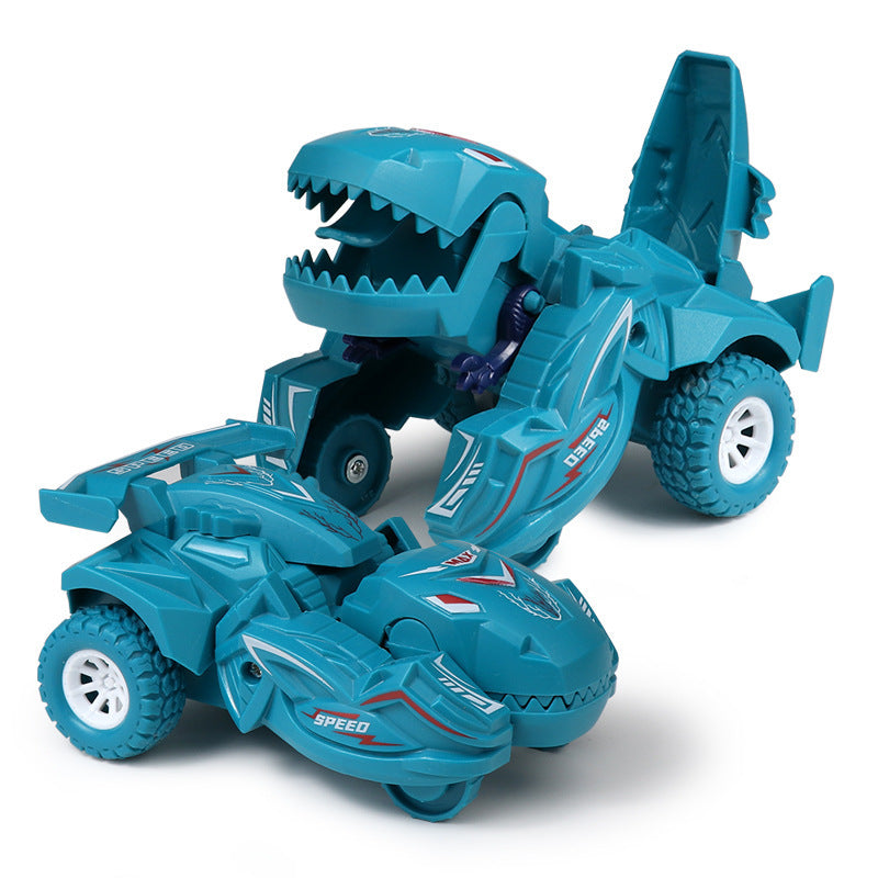 Children's dinosaur toys deformation toy car inertia scooter model dinosaur shape cross-border toy Hypersku