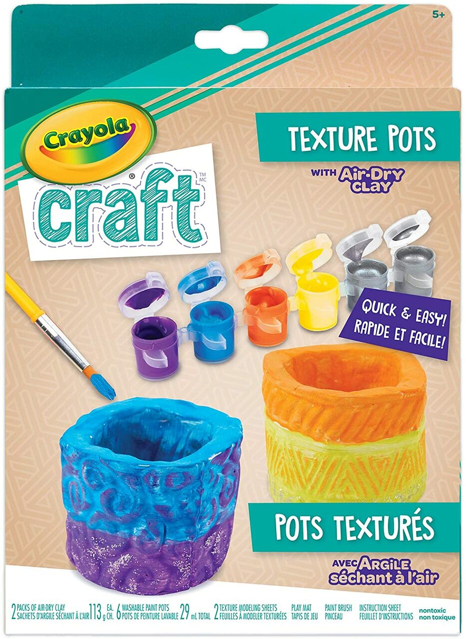 Crayola Craft Texture Pots Kit, Holiday Toys, Gift for Boys and Girls,