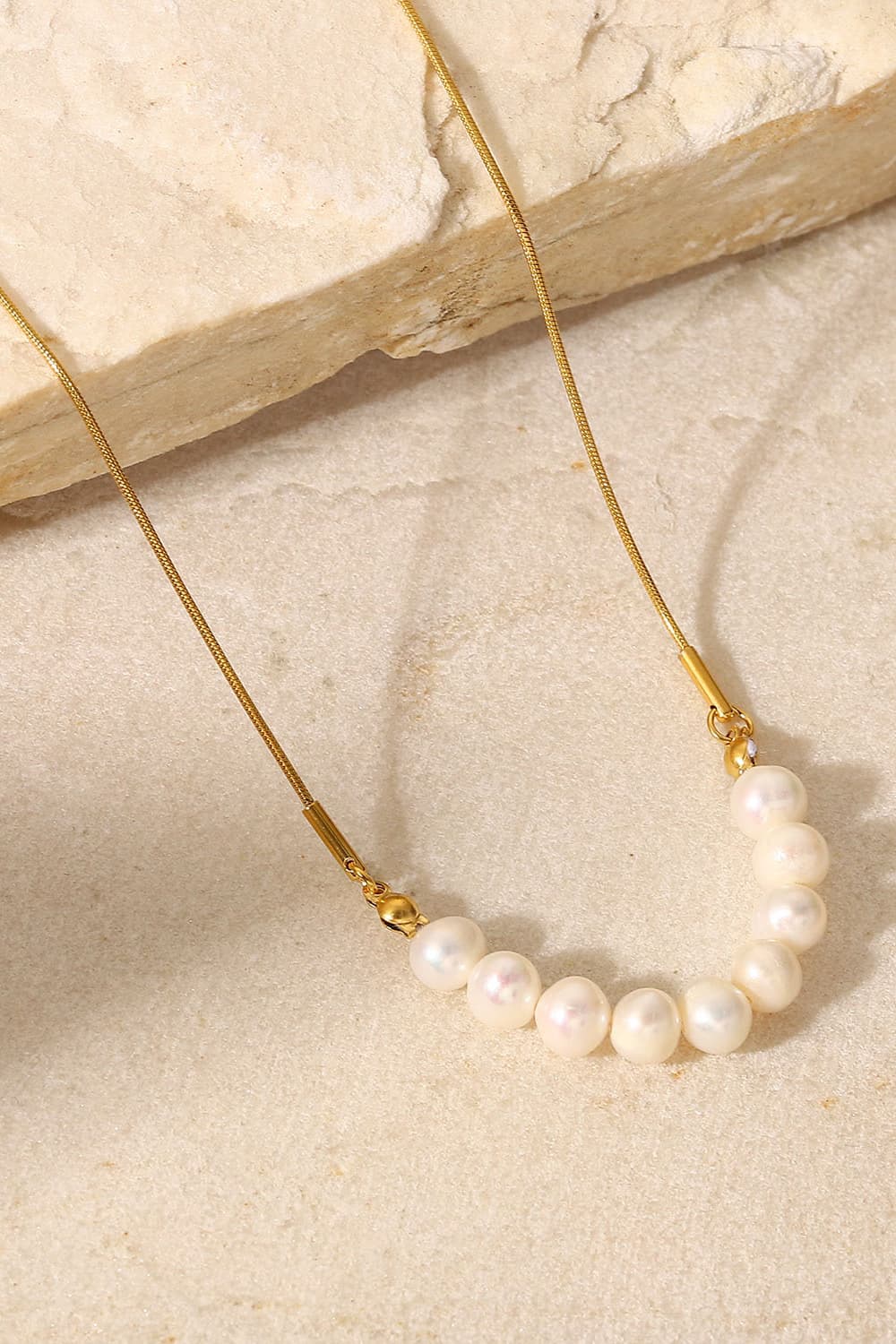 18K Gold-Pleated Freshwater Pearl Necklace