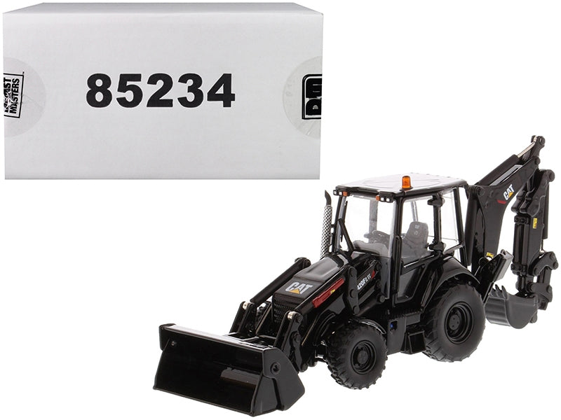 CAT Caterpillar 420F2 IT Backhoe Loader Special Black Paint Finish with Work Tools and Two Figurines "30th Anniversary Edition" "High Line Series" 1/50 Diecast Model by Diecast Masters