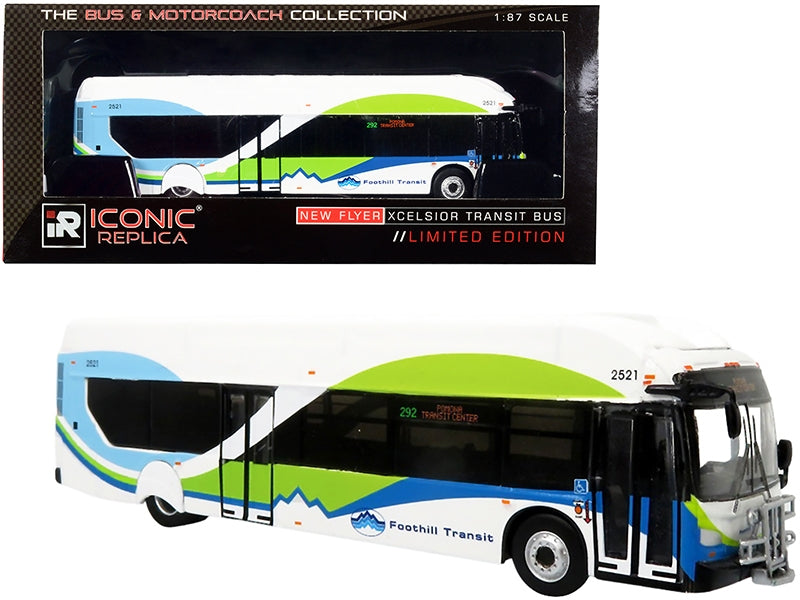 New Flyer Xcelsior XN-40 Aerodynamic Transit Bus #292 "Foothill Transit" Pomona Transit Center (California) "The Bus & Motorcoach Collection" 1/87 (HO) Diecast Model by Iconic Replicas