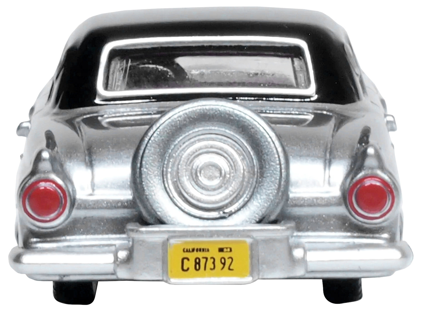 1956 Ford Thunderbird Gray Metallic with Raven Black Top 1/87 (HO) Scale Diecast Model Car by Oxford Diecast