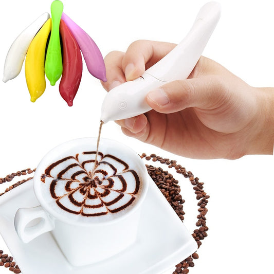 Creative Electrical Latte Art Pen for Coffee Cake Spice Pen Cake Decoration Pen Coffee Carving Pen Baking Pastry Tools