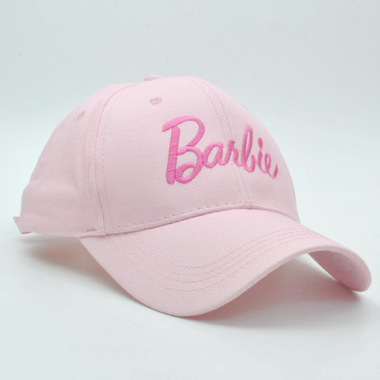 Cross-border new Barbie Barbie pink hard top baseball cap ins Korean version of cute embroidery curved eaves cap wholesale Hypersku