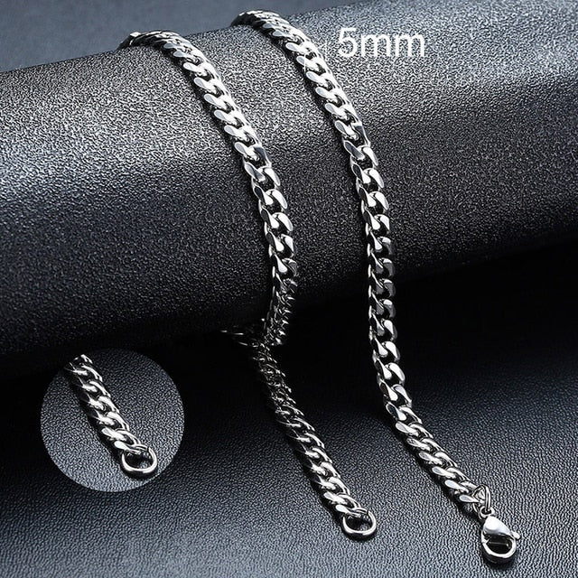 Stainless Steel Curb Chain Necklaces