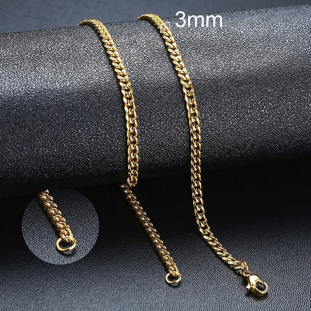 Stainless Steel Curb Chain Necklaces