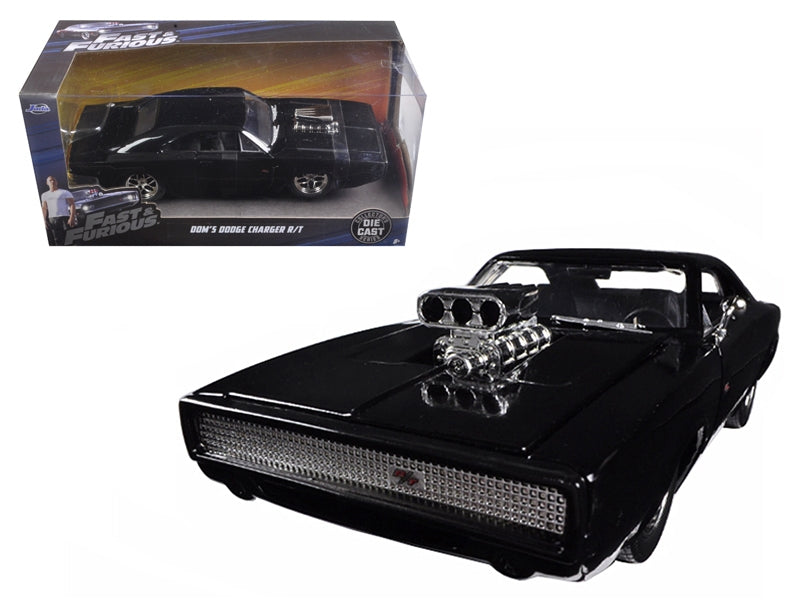Dom's 1970 Dodge Charger R/T Black "Fast & Furious 7" (2015) Movie 1/24 Diecast Model Car by Jada