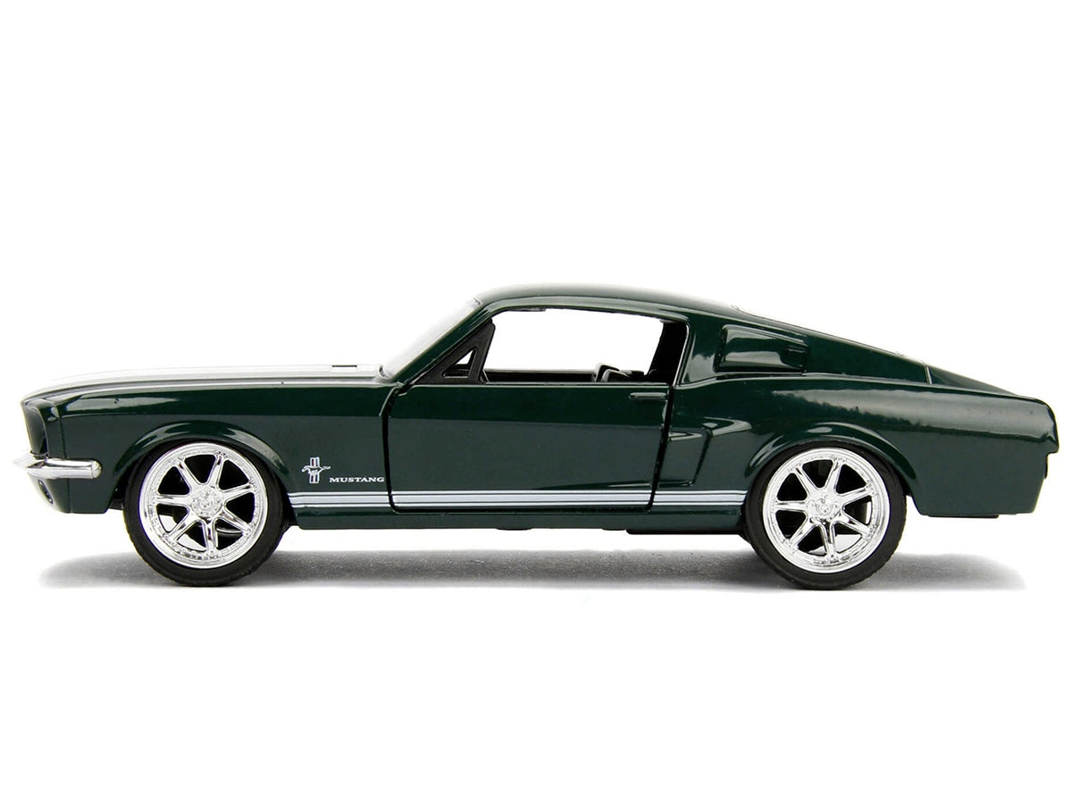 Sean's Ford Mustang Dark Green with White Stripes "Fast & Furious" Movie 1/32 Diecast Model Car by Jada