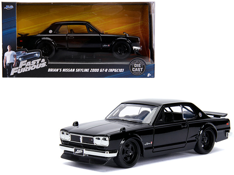 Brian's Nissan Skyline 2000 GT-R (KPGC10) Black "Fast & Furious" Movie 1/32 Diecast Model Car by Jada