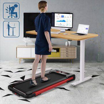 FYC 2-in-1 Folding Treadmill 2.5 HP 1-12km/h Electric Running Machine with Remote Control LED Display Walking Running Jogging for Home Office Loading 220lbs