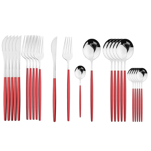 24Pcs Stainless Steel Cutlery Set