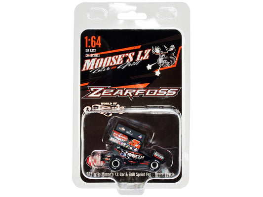 Winged Sprint Car #3Z Brock Zearfoss "Moose's LZ Bar and Grill" Brock Zearfoss Racing "World of Outlaws" (2022) 1/64 Diecast Model Car by ACME