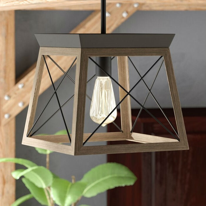 Antique Bronze Dimmable Light Lantern Geometric Chandelier