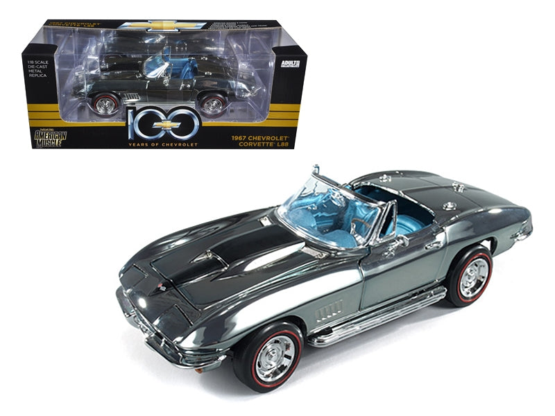 1967 Chevrolet Corvette L88 Chrome 100th Years Of Chevrolet Centennial Edition Limited Edition 1 of 750 Produced Worldwide Limited Edition 1 of 750 Produced Worldwide 1/18 Diecast Model Car b