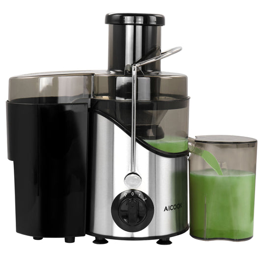 AICOOK Centrifugal Self Cleaning Juicer and Juice Extractor in Silver W2B