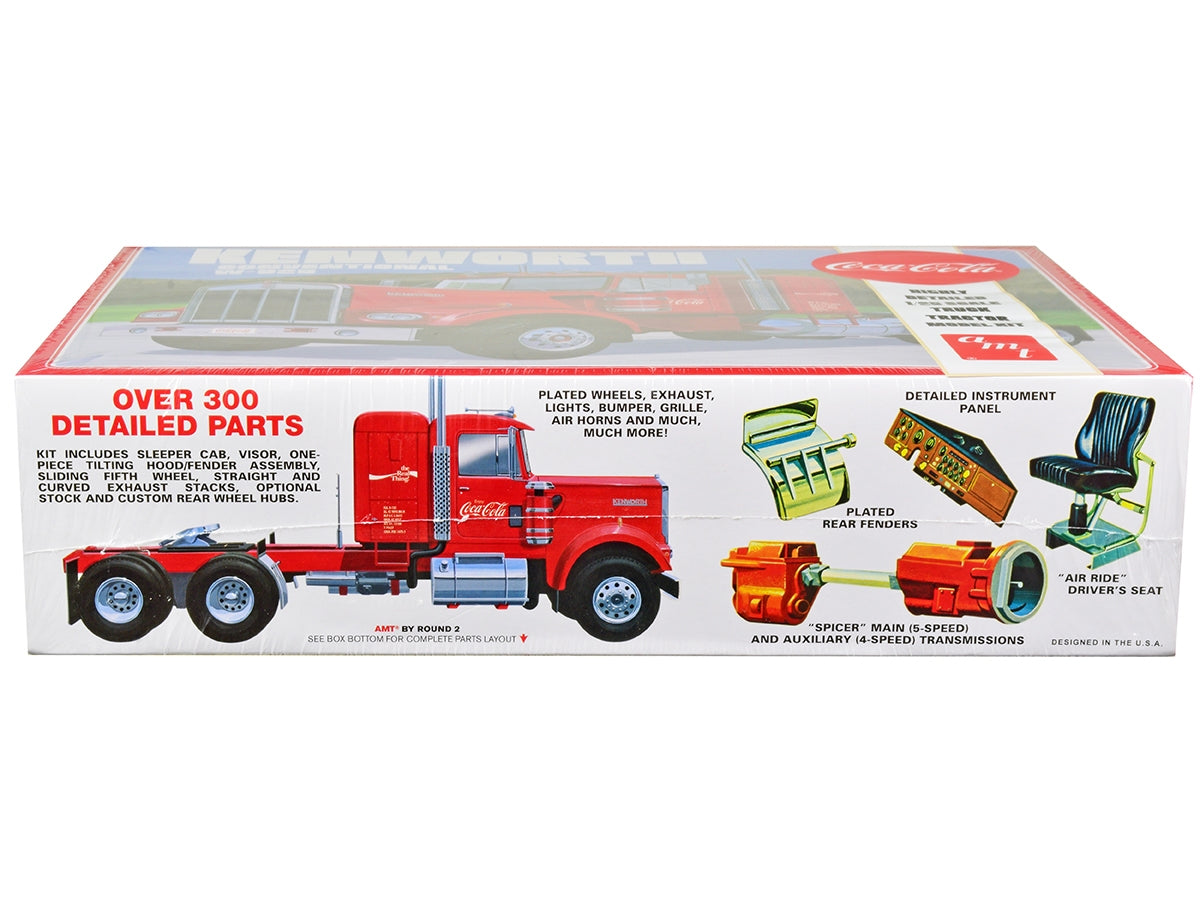 Skill 3 Model Kit Kenworth Conventional W-925 Tractor Truck "Coca-Cola" 1/25 Scale Model by AMT