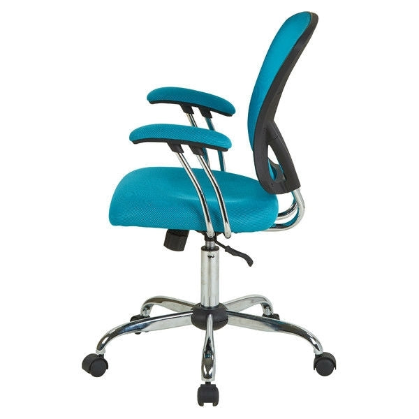Blue High Back Mesh Office Chair with Padded Armrest