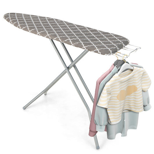 60 x 15 Inch Foldable Ironing Board with Iron Rest Extra Cotton Cover-Gray