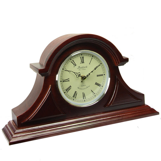 Bedford Clock Collection Redwood Tambour Mantel Clock with Chimes BEDFORD CLOCK COLLECTION