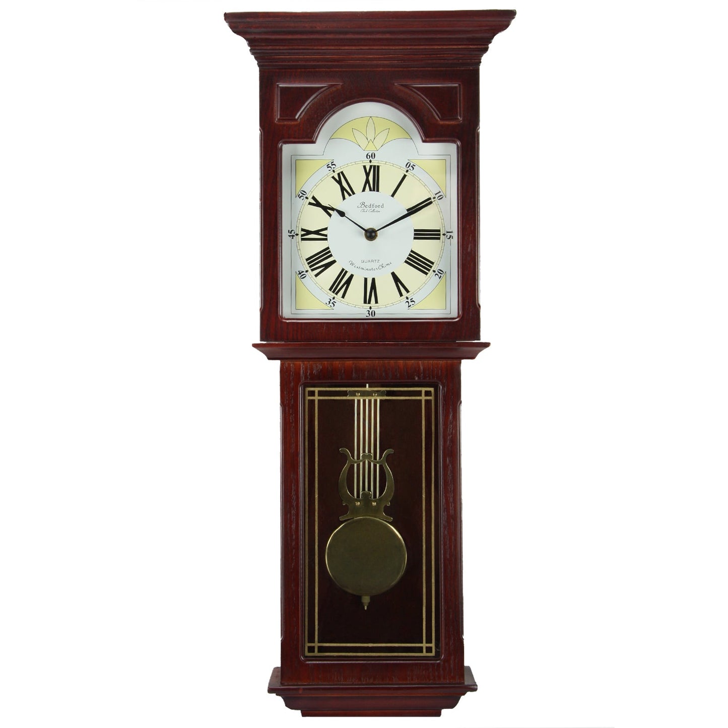 Bedford Clock Collection Redwood 23 Inch Redwood Oak Finish Wall Clock W2B