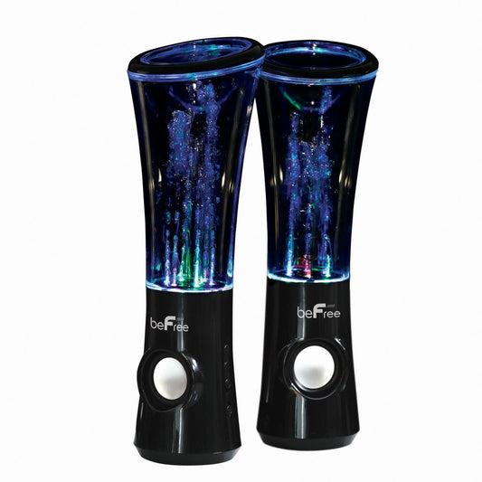 beFree Sound Multimedia Sound Reactive Color Changing LED and Dancing Water Bluetooth Computer Speakers W2B