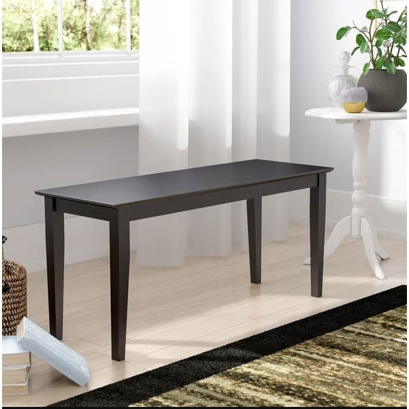 Solid Wood Entryway Accent Bench in Black Finish