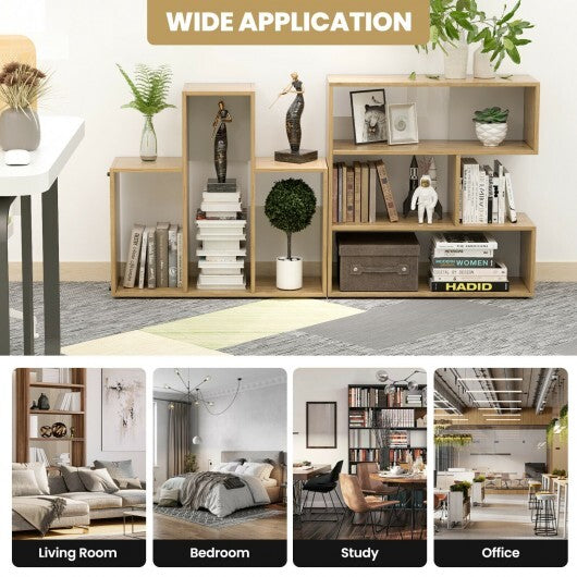 2-Piece Separable Bookshelf Floor Standing Corner Display Storage