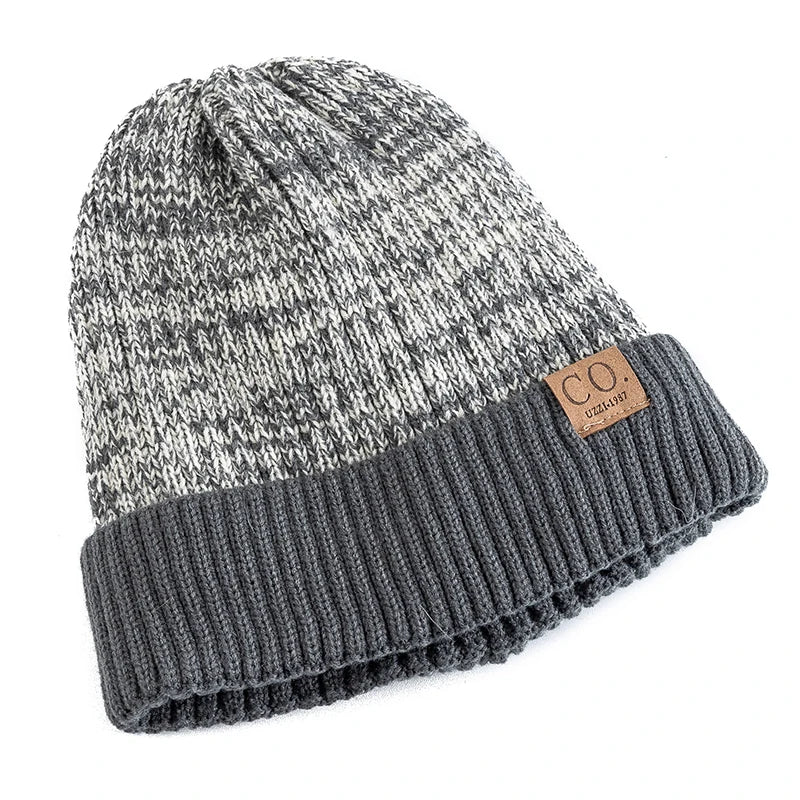 Two-Tone Winter Knitted Beanie
