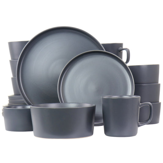 Elama Luxmatte Dark Grey 20 Piece Dinnerware Set W2B