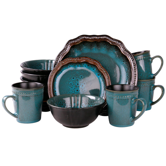 Elamas Mystic Waves 16 Piece Dinnerware Set W2B