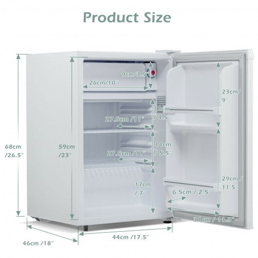 2.5 Cu Ft Compact Single Door Refrigerator with Freezer-White