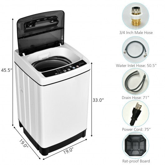 Full-Automatic Washing Machine 1.5 Cubic Feet 11 LBS Washer and Dryer-Gray