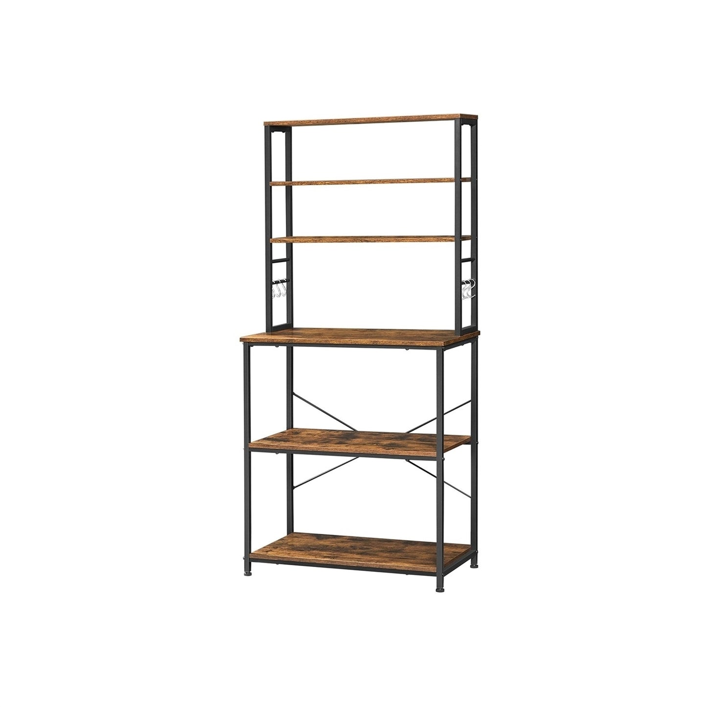 Farmhouse 6 Tier Industrial Utility Kitchen Bakers Rack Microwave Stand