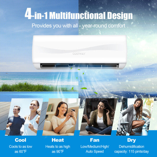 Blast Series 24000 BTU 18.5 SEER2 208-230V Ductless Mini Split Air Conditioner and Heater