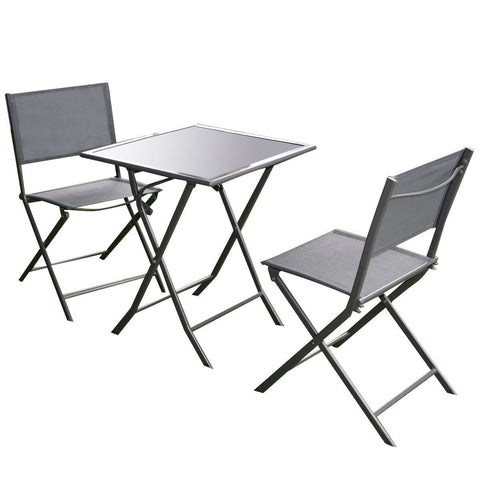 Outdoor 3-Piece Patio Furniture Folding Table Chair Set