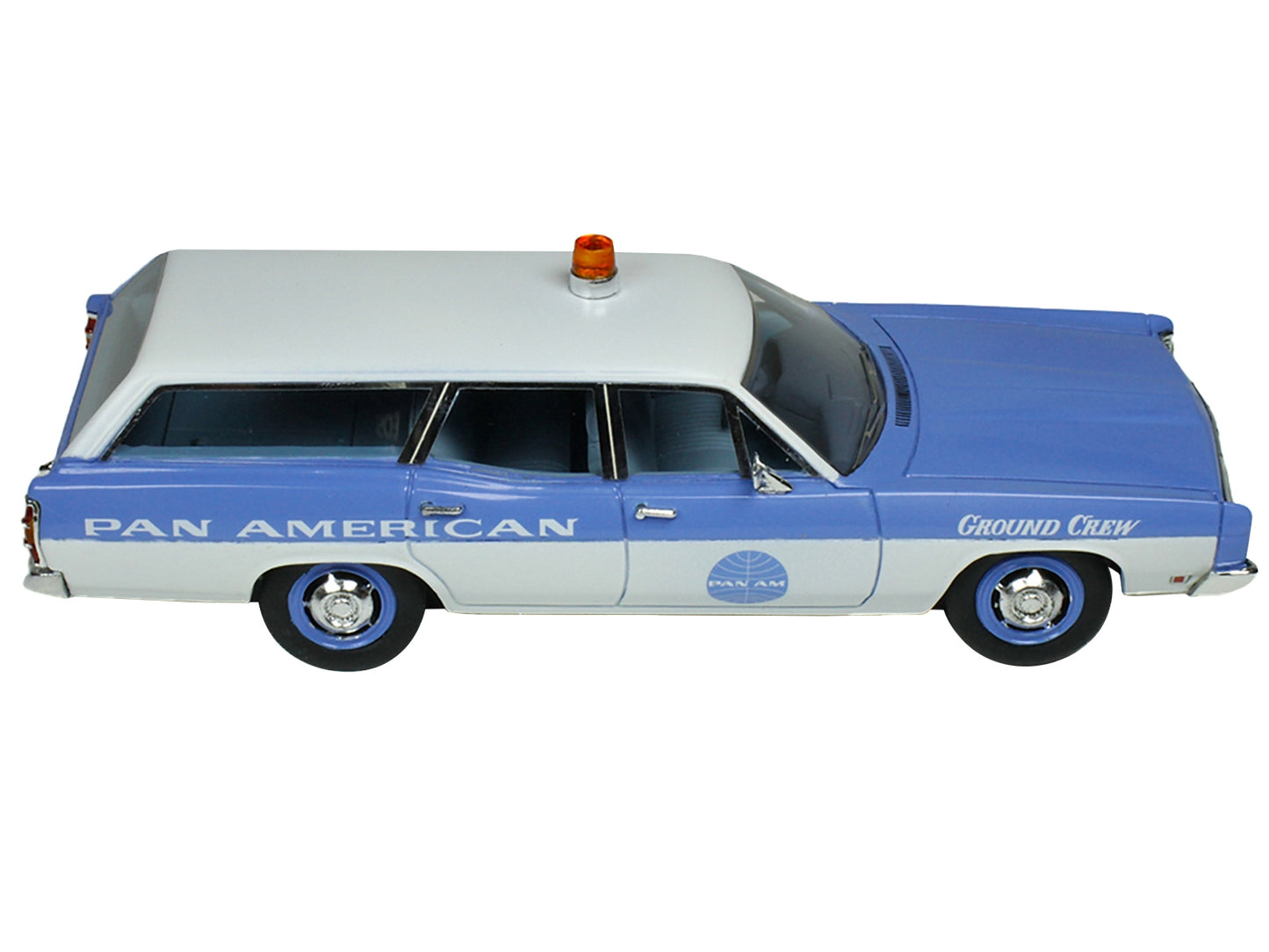 1970 Ford Galaxie Station Wagon Blue and White with Blue Interior "Pan-American Airlines Ground Crew" Limited Edition to 180 pieces Worldwide 1/43 Model Car by Goldvarg Collection