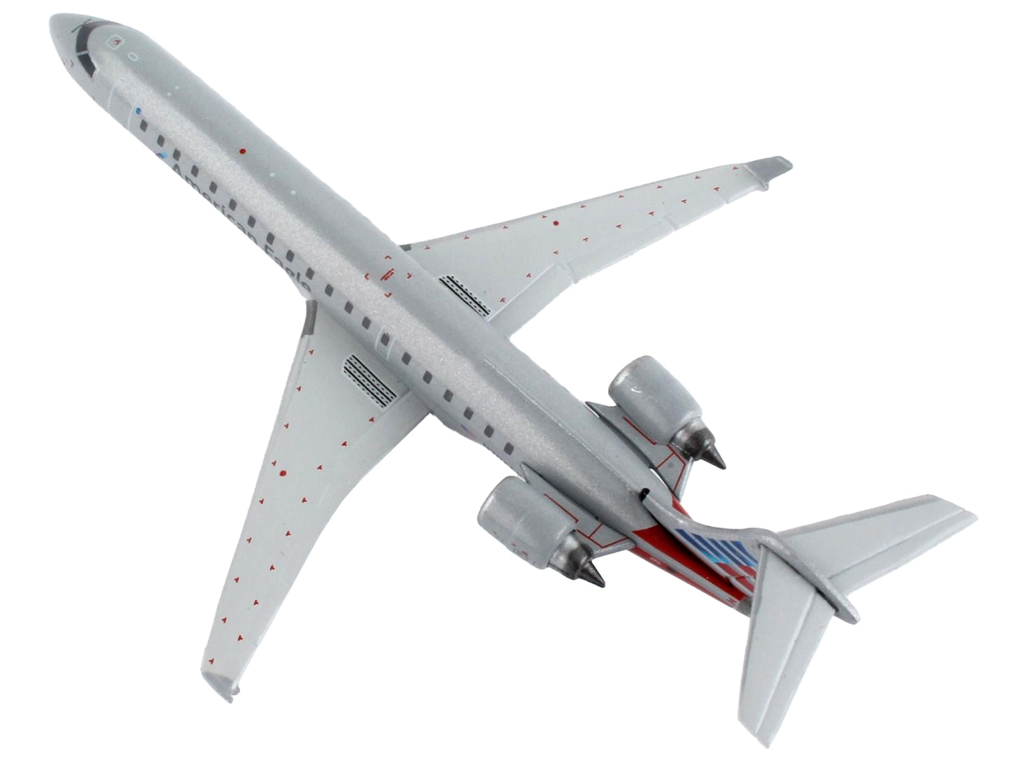 Bombardier CRJ700 Commercial Aircraft "American Airlines - American Eagle" Silver with Striped Tail 1/400 Diecast Model Airplane by GeminiJets