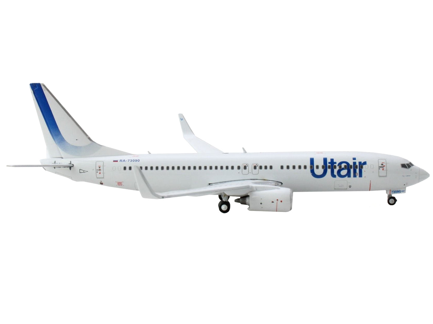 Boeing 737-800 Commercial Aircraft "Utair" White with Blue Tail Stripes 1/400 Diecast Model Airplane by GeminiJets